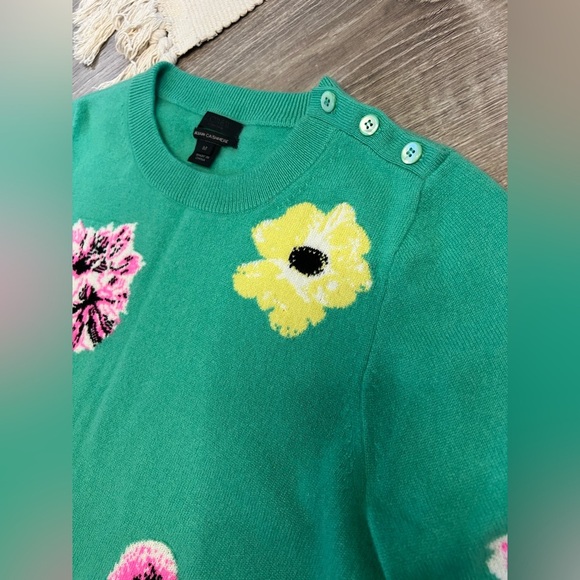 J.crew Collection Punk Floral Cashmere Sweater Medium - Picture 4 of 7